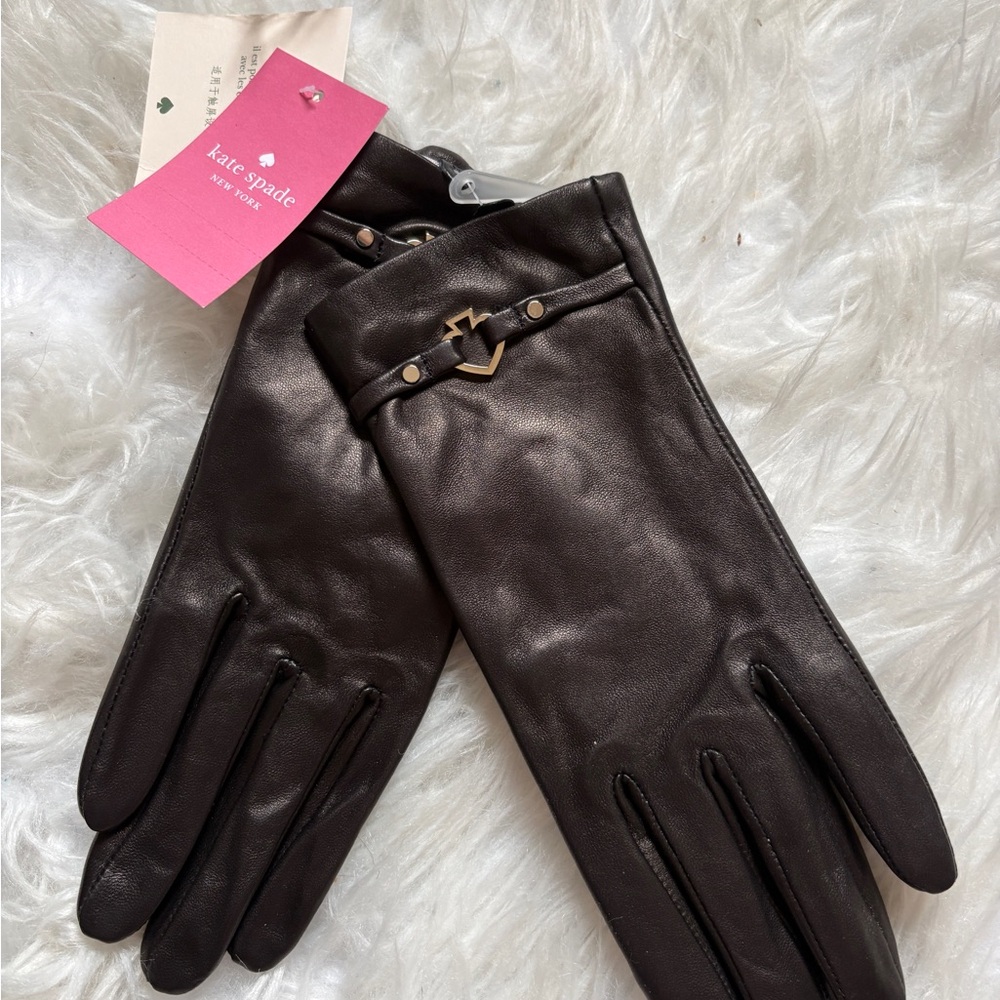 Kate Spade Black Leather Gloves